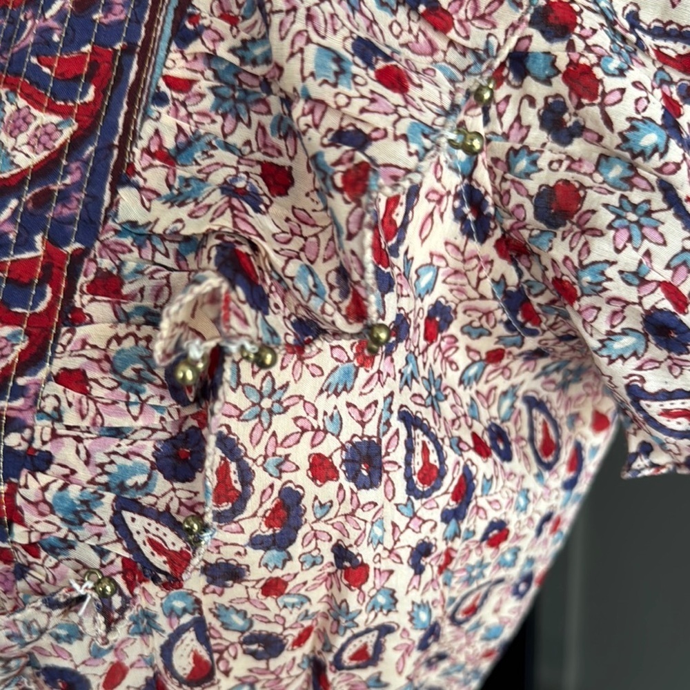 BELL Bunny & Babe Meadow Mini Navy Red Paisley Dress Size S - Picture 4 of 14